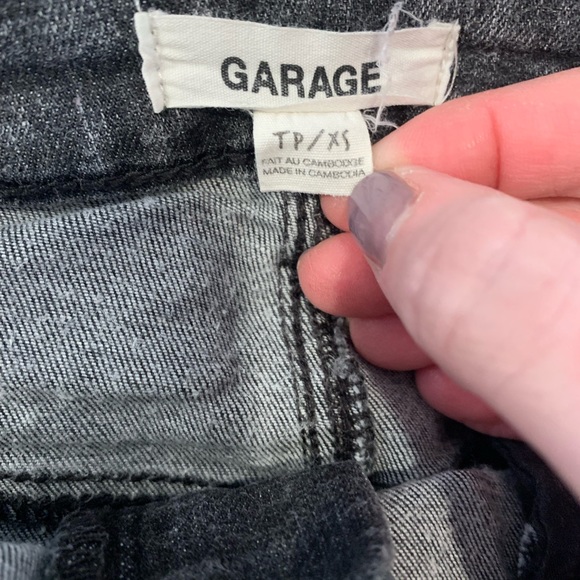 Garage | Black Niki Acid Wash High Rise Zip Front Skirt - Picture 5 of 6